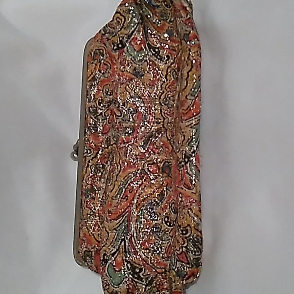Elegant Multicolor Pasley Metalic Change/Clutch Purse with Clasp Closure (L2)